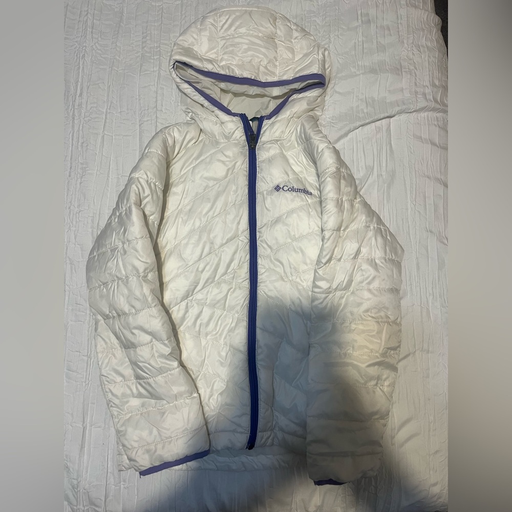White Columbia Jacket with Purple details
